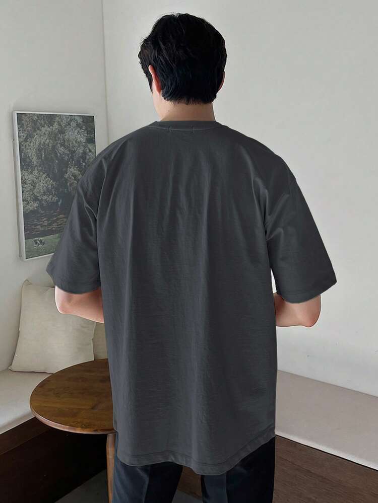 Men Solid Drop Shoulder Tee