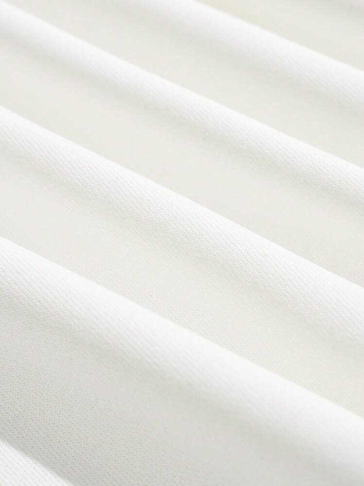 SHEIN Unity 愛心和標語圖案落肩袖運動衫 - 白色 - 查看 8