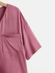 SHEIN LUNE 大碼1入組落肩T恤和1入組闊腿褲 - 藕粉色 - 查看 17