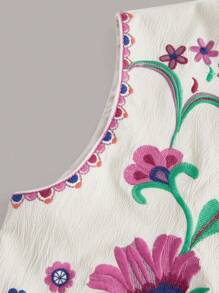 Aveloria 花卉刺绣开前背心夹克西部复古服装 - 彩色 - 查看 4