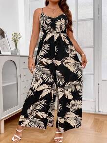 Breezaya Hơn Bản in nhiệt đới Bộ áo liền quần Cami - Nhiều màu - Xem 3