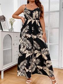 Breezaya Hơn Bản in nhiệt đới Bộ áo liền quần Cami - Nhiều màu - Xem 5