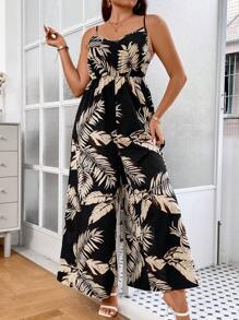 Breezaya Hơn Bản in nhiệt đới Bộ áo liền quần Cami - Nhiều màu - Xem 8