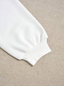 SHEIN EZwear 女式超大号迪斯科球印花连帽衫，带口袋，适合秋冬季