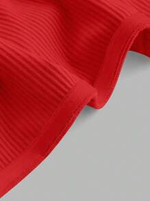 SHEIN MOD Twist Front Ribbed Knit Tube Bodycon Red Top Red Tube Topbow Toptops Red