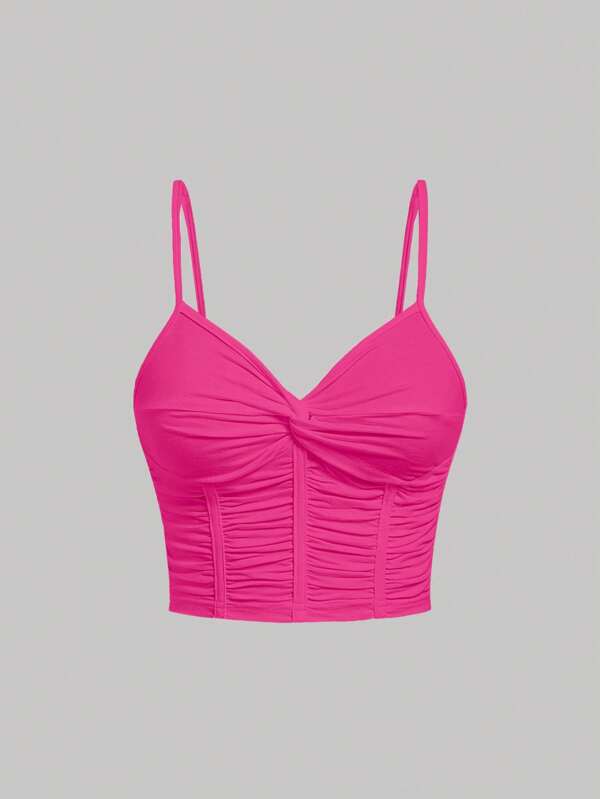 SHEIN MOD Cami Top mit Twist vorne, Rüschen,