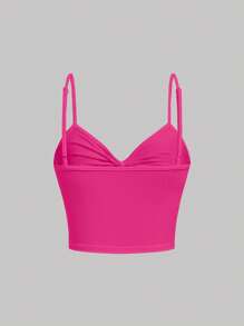 SHEIN MOD Twist Front Ruched Cami Top - Hot Pink - View 2