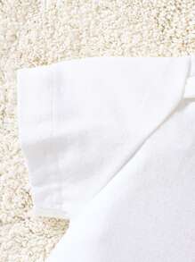 女嬰豹紋和字母圖案連體衣 - 白色 - 查看 3