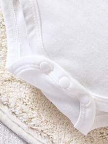 女嬰豹紋和字母圖案連體衣 - 白色 - 查看 5