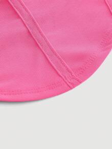 SHEIN MOD 素色褶邊吊帶上衣 - 玫紅色 - 查看 4