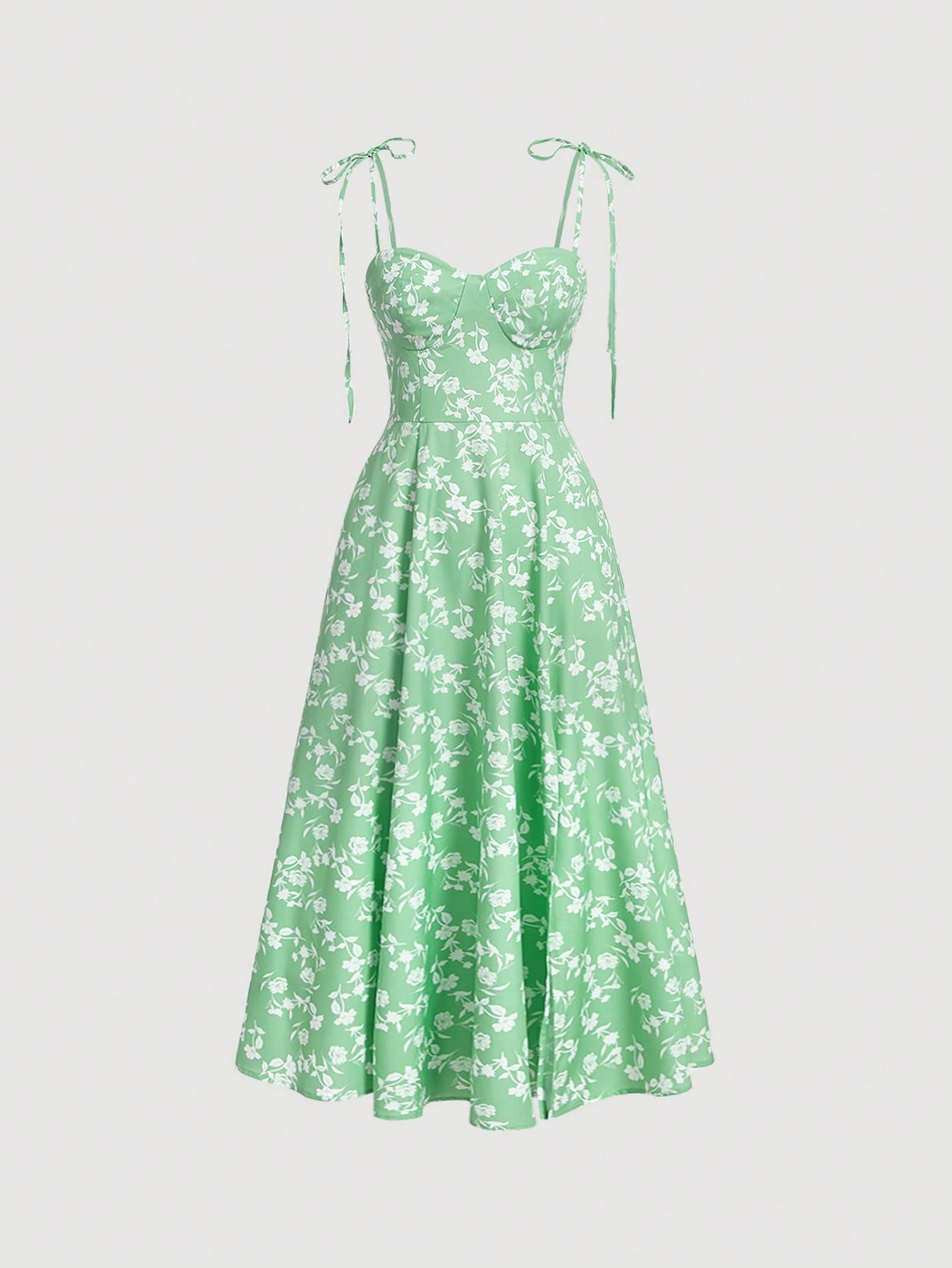 SHEIN MOD Allover Floral Print Tie Shoulder Cami Dress