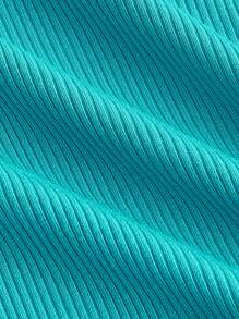 SHEIN MOD Vestido de tirantes de hombros con cordón pecho con fruncido - Azul menta - Ver 3