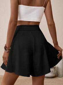 Breezaya Solid Knot Front Skort - Black - View 2