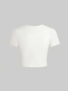 SHEIN Unity Slogan & In Sao Áo thun - trắng - Xem 2