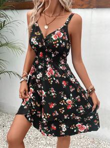 SHEIN VCAY Floral Print Cami Dress - Multicolor - View 1
