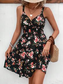 SHEIN VCAY Floral Print Cami Dress - Multicolor - View 5