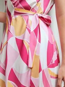 MOTF PREMIUM Vắt Trừu tượng Đầm Midi - Nhiều màu - Xem 8