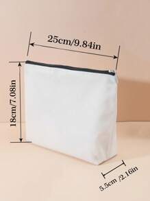 1pc Abstract Figure Print Cosmetic Bag - Black and White - View 3