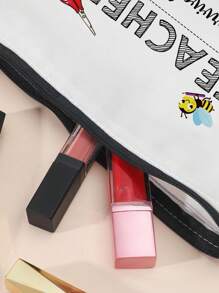 标语图案拉链化妆包，口红盒收纳包，旅行洗漱包，情人节礼物，送给女性和老师，粉色房间装饰，家居卧室浴室客厅书桌装饰，旅行用品，婚礼家居装饰，生日蘑菇新年配饰礼物，送给爸爸妈妈闺蜜老师的收纳化妆品整理包，化妆包，化妆袋，收纳，化妆品整理包，洗漱包，桌面整理包，化妆包，化妆袋，化妆品整理包，梳妆台配件，化妆袋，化妆包，圣诞礼物，收纳袋，旅行，送给女性的礼物，旅行必备，收纳袋，手拿包/小手提包，化妆品整理包，化妆品收纳包，收纳袋，刷子架，迷你收纳袋，大容量收纳袋，送给女性的礼物，圣诞礼物，送给女性的礼物创意 - 彩色 - 查看 3