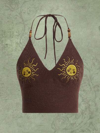 Hippie Top in maglia modello di sole halter