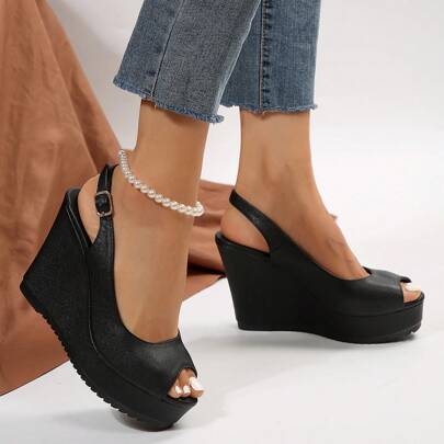 Women Peep Toe Slin…