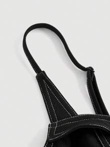SHEIN MOD Top de tirantes bustier unicolor - Negro - Ver 3