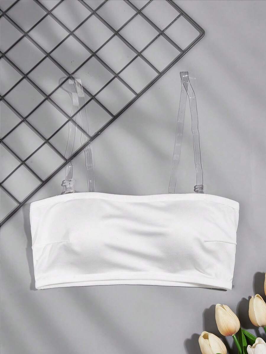 Solid Tube Bralet - White - View 1