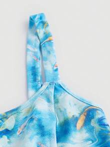 SHEIN X Doris Jocelyn SHEIN MOD 紮染弧形下擺寬肩帶上衣 - 彩色 - 查看 4