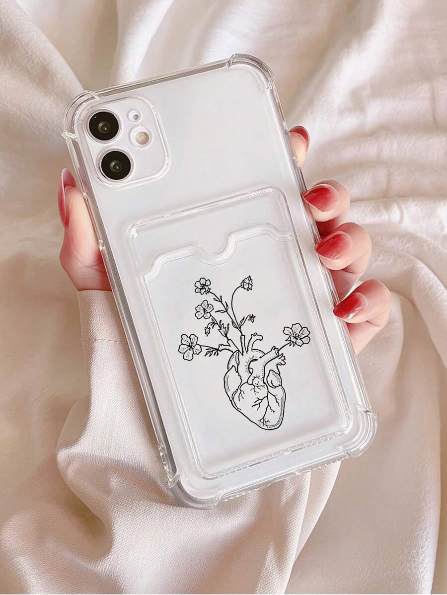 Ốp điện thoại trong suốt in hình trái tim, phiên bản quốc tế, không phải phiên bản nội địa. - Nhiều màu - Xem 1