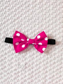 Baby Girl Polka Dot Print Puff Sleeve Blouse & Mesh Overlay Skirt & Headband - Multicolor - View 8