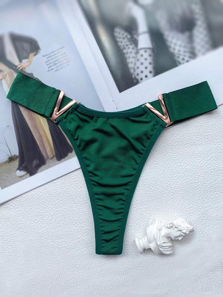 3 paquetes Bragas sexy con recortes sólidos - Multicolor - Añade 3