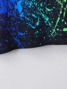 SHEIN Young Boy Splash Ink & Letter Graphic Tee - Black - View 6