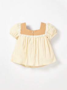 Cozy Pixies Baby Floral Print Square Neck Puff Sleeve Top & Shorts - Multicolor - View 2