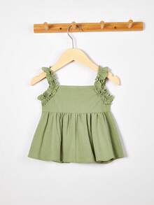 Cozy Pixies Bebé Top peplum ribete con fruncido - verde menta - Ver 2