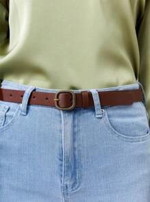 BizChic 1 Thắt lưng thời trang khóa vuông cho nữ cho cuộc sống hàng ngày - màu nâu - Xem 2