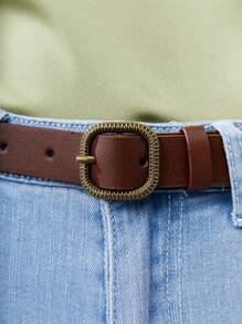 BizChic 1 Thắt lưng thời trang khóa vuông cho nữ cho cuộc sống hàng ngày - màu nâu - Xem 3