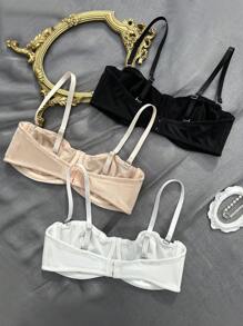 3 piezas Sujetador unicolor con aro - Multicolor - Ver 3