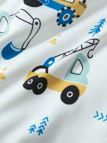 SHEIN 男童可愛休閒汽車圖案上衣兩件套秋冬 - 彩色 - 查看 3