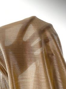 SHEIN LUNE 前垂褶金屬質感包臀半身裙 - 黃色 - 查看 6