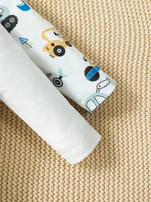 SHEIN 男童可愛休閒汽車圖案上衣兩件套秋冬 - 彩色 - 查看 7