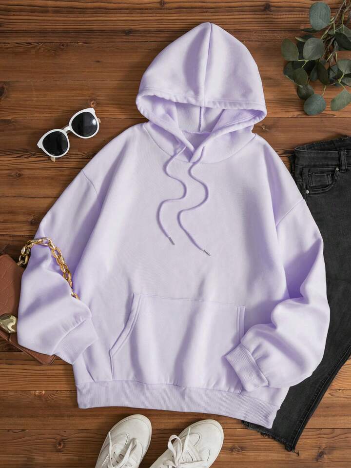 SHEIN Unity Kangaroo Pocket Drawstring Hoodie | SHEIN USA
