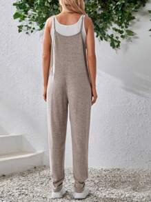 SHEIN 孕婦雜色針織吊帶背帶連身褲不附吊帶上衣 - 摩卡棕 - 查看 2