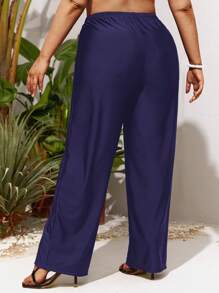 Talla grande Bottom de bikini unicolor - Azul Marino - Ver 2