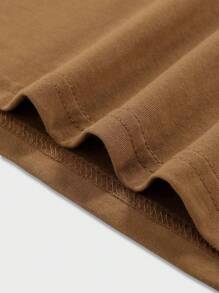 ROMWE MEN Street Life 男士標語骷髏圖案T恤 - 棕色 - 查看 7