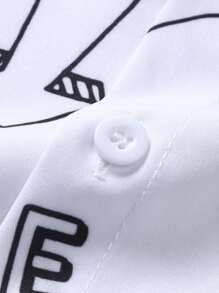 ROMWE MEN Street Life Men Alien & Letter Graphic Shirt Without Tee