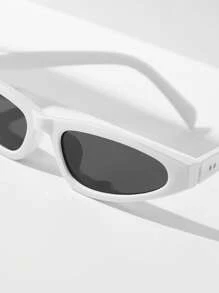 SHEIN VCAY 女士幾何框架太陽眼鏡 - 白色 - 查看 2