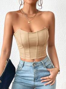 Firerie Top tubo crop unicolor - Albaricoque - Ver 3