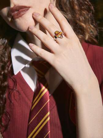 Harry Potter | ROMWE 1 pezzo alla moda in acciaio inossidabile lettere leone decorato Anello del polsino per donne per Decorazioni