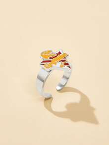 Harry Potter | ROMWE 1入組時尚不銹鋼字母獅子裝飾開口戒指適合女士適用於裝飾用品