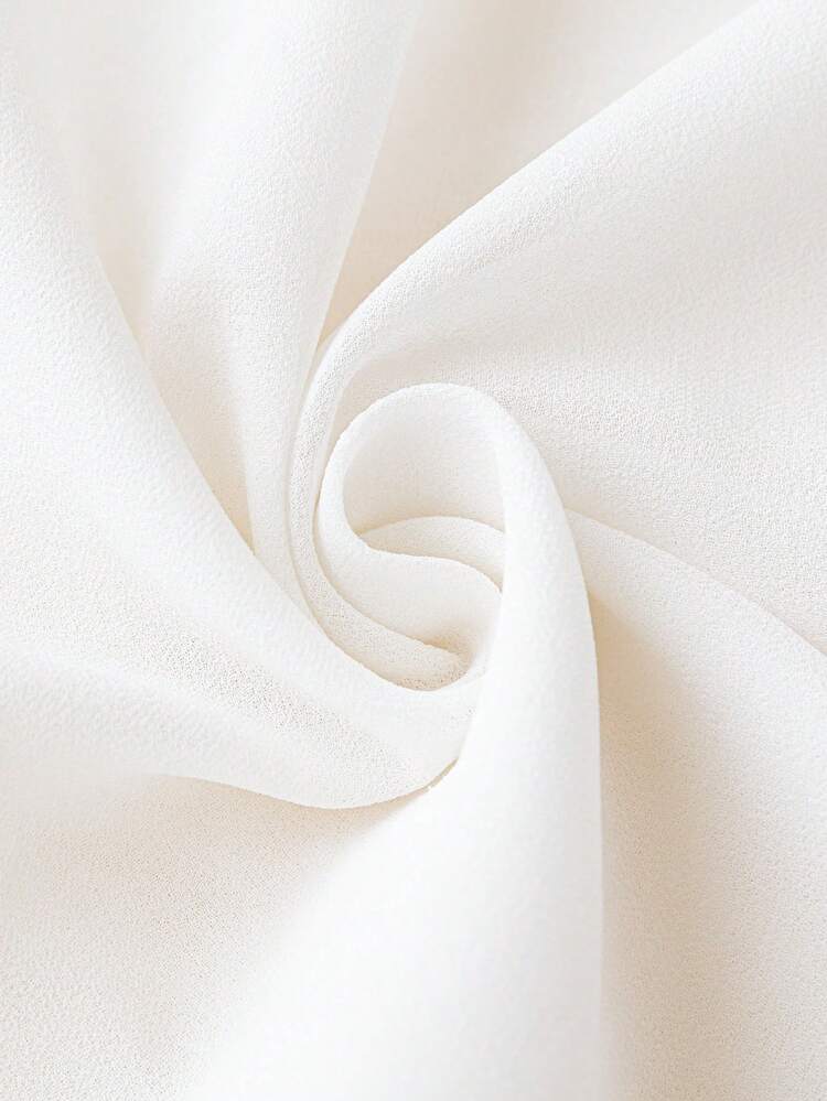 SHEIN Unity Plus Ruffle Trim Solid Sleeveless Blouse - White - View 5